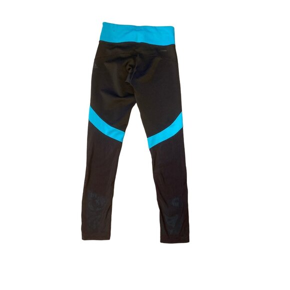 Adidas Women's Black/Blue Climalite Leggings XS - Picture 2 of 11